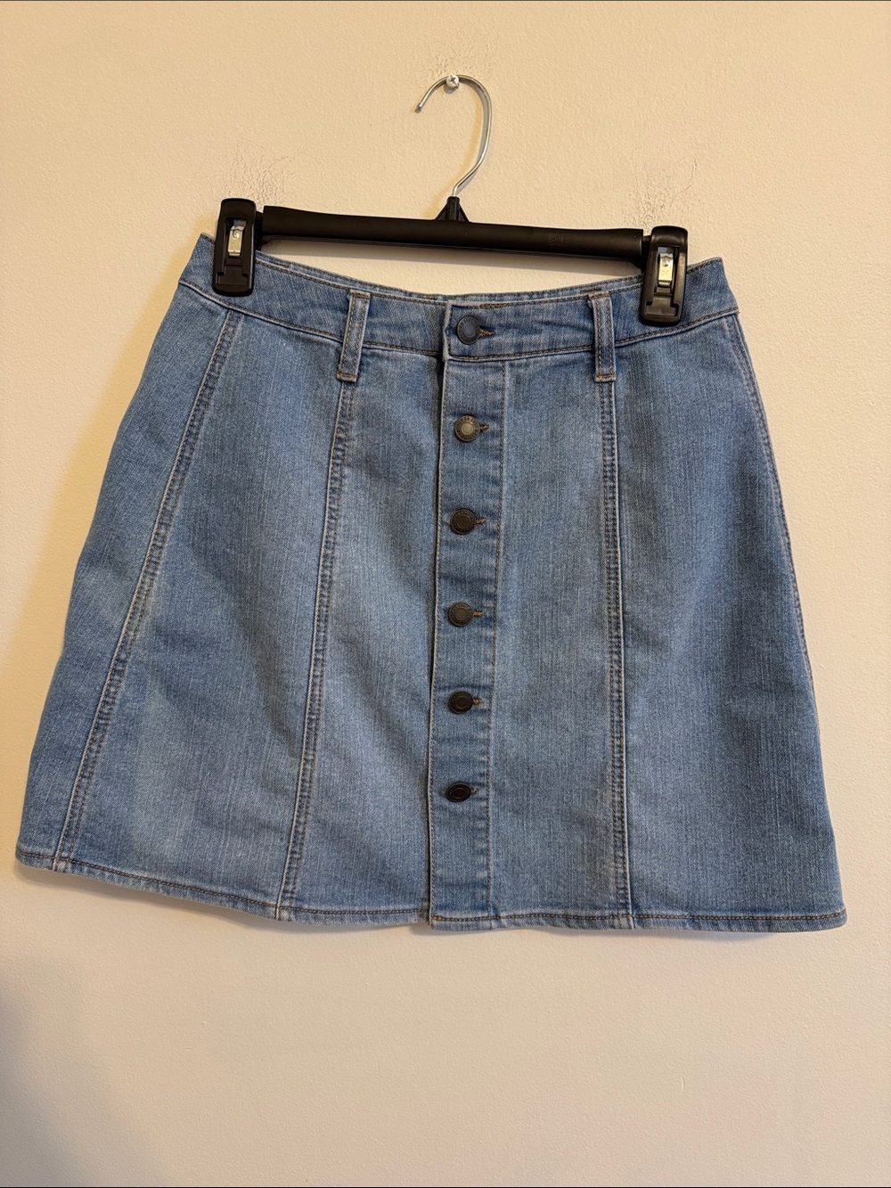 Mossimo Supply Co. Light Blue Button-Front Denim Mini Skirt